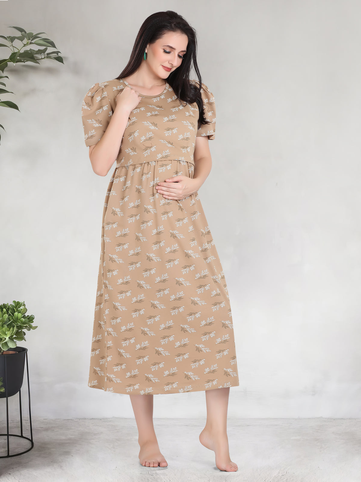 New HOSIERY Cotton Zipless Feeding Wear | Fancy Sleeve with Round Neck | Flap Open Zipless Feeding wear for Pregnancy Women (MMG)