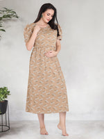 New HOSIERY Cotton Zipless Feeding Wear | Fancy Sleeve with Round Neck | Flap Open Zipless Feeding wear for Pregnancy Women (MMG)