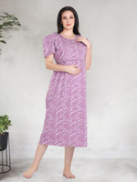 New HOSIERY Cotton Zipless Feeding Wear | Fancy Sleeve with Round Neck | Flap Open Zipless Feeding wear for Pregnancy Women (MMG)