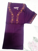 ALPINE Women’s Embroidered Full Length Nighty – Soft & Smooth Comfort Fit Daily Wear Night Dress with Side Pocket, Round Neck Purple Nighty (HCC)