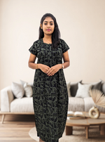 MANGAI New Regular Fit Cotton Printed Nighties - All Over Printed Stylish Nightwear for Stylish Women | Side Cut Pocket | Beautiful Nighties for Stylish Women's | Colourful Printed Cotton Nighties (CMC)