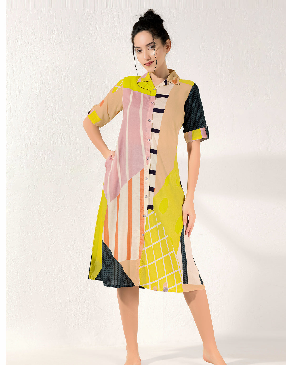 MANGAI Premium Rayon Collar MAXI Nighty for Women | Long Sleeve Stylish Nightwear for Women and Teenager | Perfect Stylish Nightwear (CM)