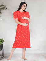 New HOSIERY Cotton Zipless Feeding Wear | Fancy Sleeve with Round Neck | Flap Open Zipless Feeding wear for Pregnancy Women (MMG)