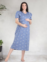 New HOSIERY Cotton Zipless Feeding Wear | Fancy Sleeve with Round Neck | Flap Open Zipless Feeding wear for Pregnancy Women (MMG)