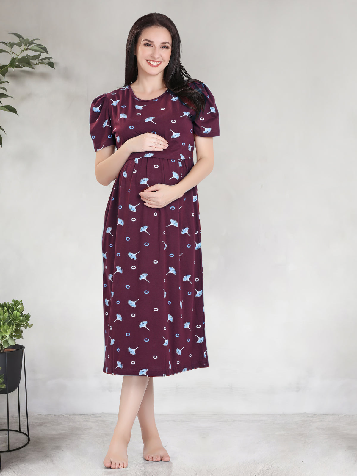 New HOSIERY Cotton Zipless Feeding Wear | Fancy Sleeve with Round Neck | Flap Open Zipless Feeding wear for Pregnancy Women (MMG)