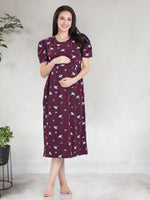 New HOSIERY Cotton Zipless Feeding Wear | Fancy Sleeve with Round Neck | Flap Open Zipless Feeding wear for Pregnancy Women (MMG)