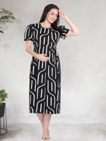 New HOSIERY Cotton Zipless Feeding Wear | Fancy Sleeve with Round Neck | Flap Open Zipless Feeding wear for Pregnancy Women (MMG)