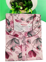 MANGAI New Regular Fit Cotton Printed Nighties - All Over Printed Stylish Nightwear for Stylish Women | Side Cut Pocket | Beautiful Nighties for Stylish Women's | Colourful Printed Cotton Nighties (CMC)