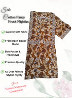 Cotton FROCK Model Casual Wear Nighties | Stylish Pleated Frock Style | Multipurpose Nighties | Pregnancy Wear | Pleated Model | Stylish Nighties for Stylish Women (PWC)