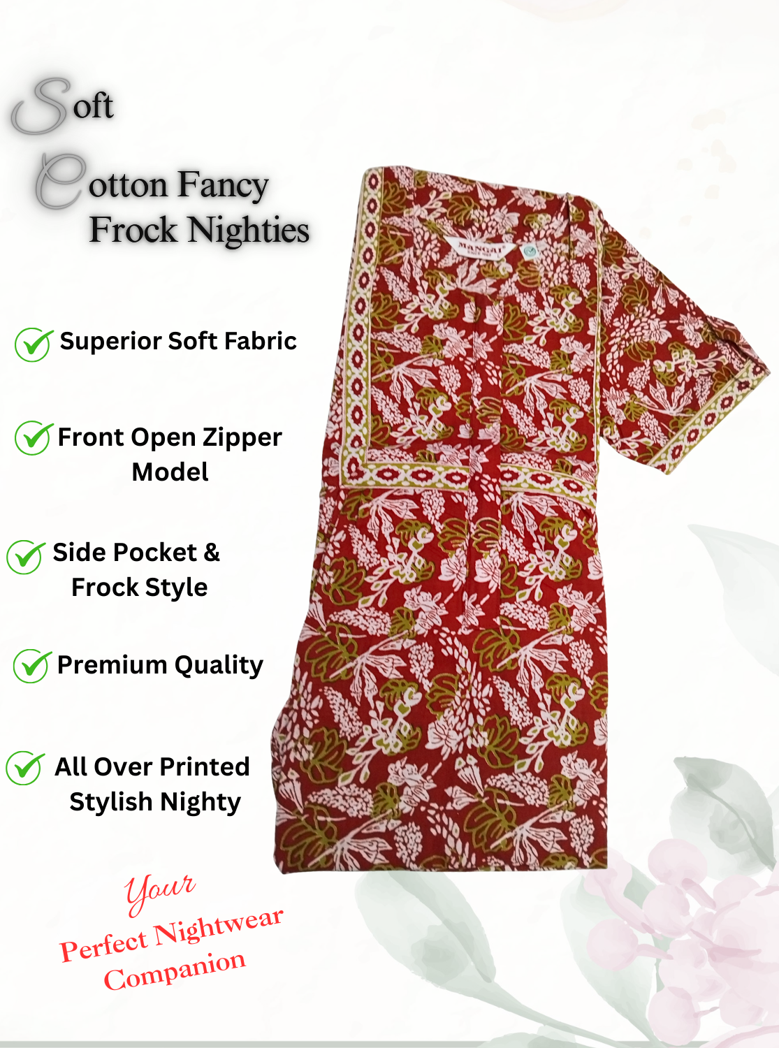 Cotton FROCK Model Casual Wear Nighties | Stylish Pleated Frock Style | Multipurpose Nighties | Pregnancy Wear | Pleated Model | Stylish Nighties for Stylish Women (PWC)