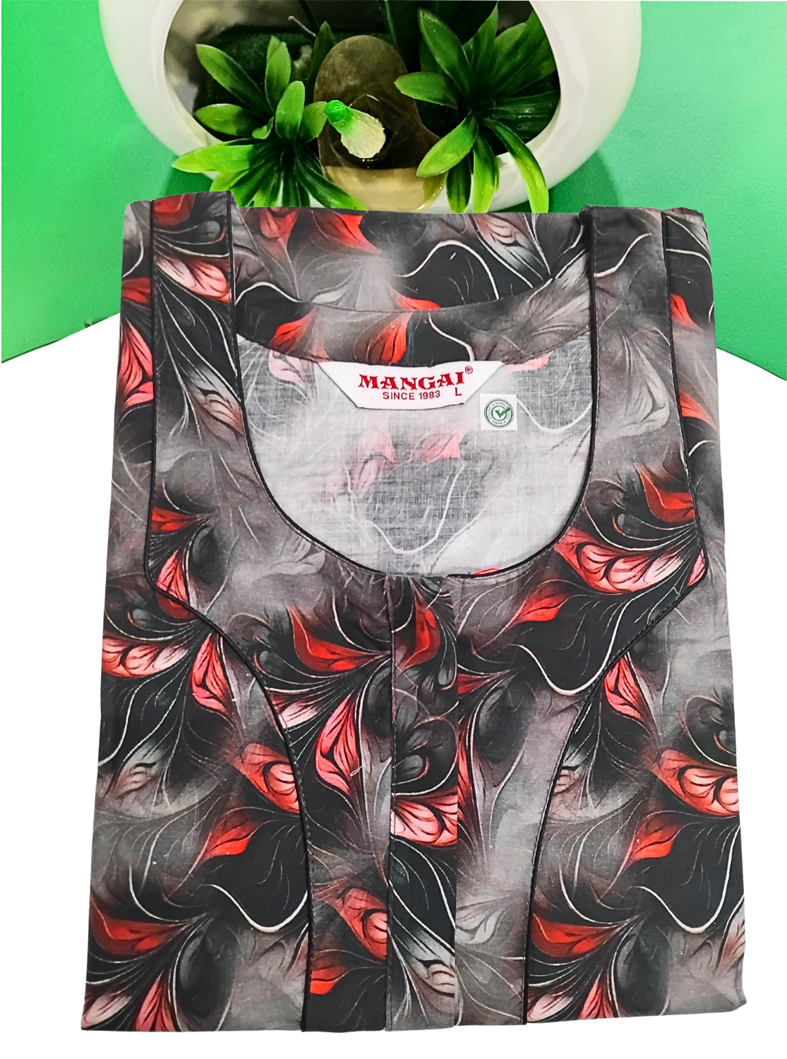 MANGAI New Regular Fit Cotton Printed Nighties - All Over Printed Stylish Nightwear for Stylish Women | Side Cut Pocket | Beautiful Nighties for Stylish Women's | Colourful Printed Cotton Nighties (CMC)