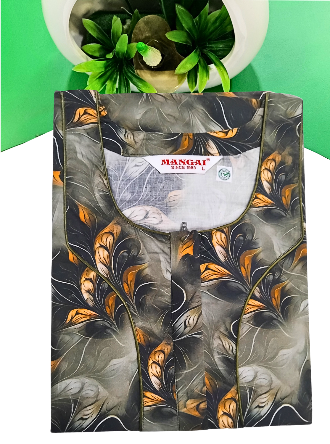 MANGAI New Regular Fit Cotton Printed Nighties - All Over Printed Stylish Nightwear for Stylish Women | Side Cut Pocket | Beautiful Nighties for Stylish Women's | Colourful Printed Cotton Nighties (CMC)