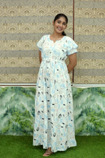 Stylish Arrivals Rayon Gathering Frock Model Night Gown's | Front Adjustable Gathering Style Rope Rope | Double Layer Sleeve | Trending Collection's for Stylish Women's (GFK)