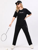 Elegant Black Tencel Casual Lounge Set Women - Mangai Nighties