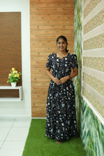 Stylish Arrivals Rayon Gathering Frock Model Night Gown's | Front Adjustable Gathering Style Rope Rope | Puff Sleeve | Trending Collection's for Stylish Women's (GFK)