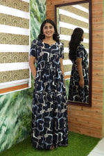 Stylish Arrivals Rayon Gathering Frock Model Night Gown's | Front Adjustable Gathering Style Rope Rope | Puff Sleeve | Trending Collection's for Stylish Women's (GFK)