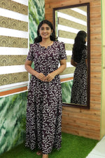 Stylish Arrivals Rayon Gathering Frock Model Night Gown's | Front Adjustable Gathering Style Rope Rope | Puff Sleeve | Trending Collection's for Stylish Women's (GFK)