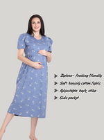 New HOSIERY Cotton Zipless Feeding Wear | Fancy Sleeve with Round Neck | Flap Open Zipless Feeding wear for Pregnancy Women (MMG)