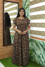 Stylish Arrivals Rayon Gathering Frock Model Night Gown's | Front Adjustable Gathering Style Rope Rope | Double Layer Sleeve | Trending Collection's for Stylish Women's (GFK)