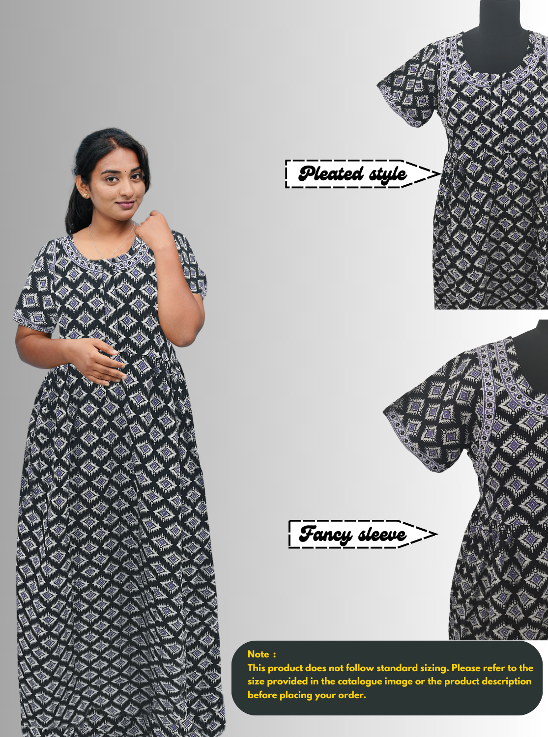 Cotton FROCK Model Casual Wear Nighties | Stylish Pleated Frock Style | Multipurpose Nighties | Pregnancy Wear | Pleated Model | Stylish Nighties for Stylish Women (MW)