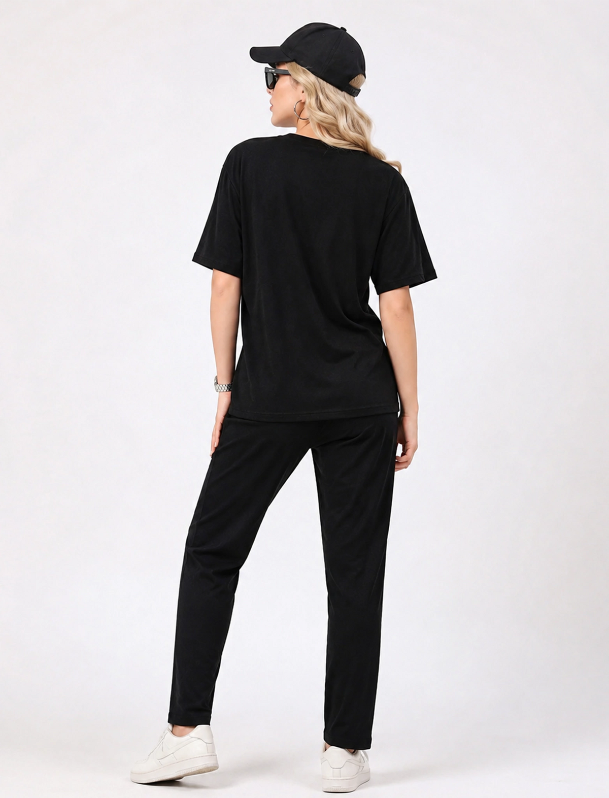 Elegant Black Tencel Casual Lounge Set Women - Mangai Nighties