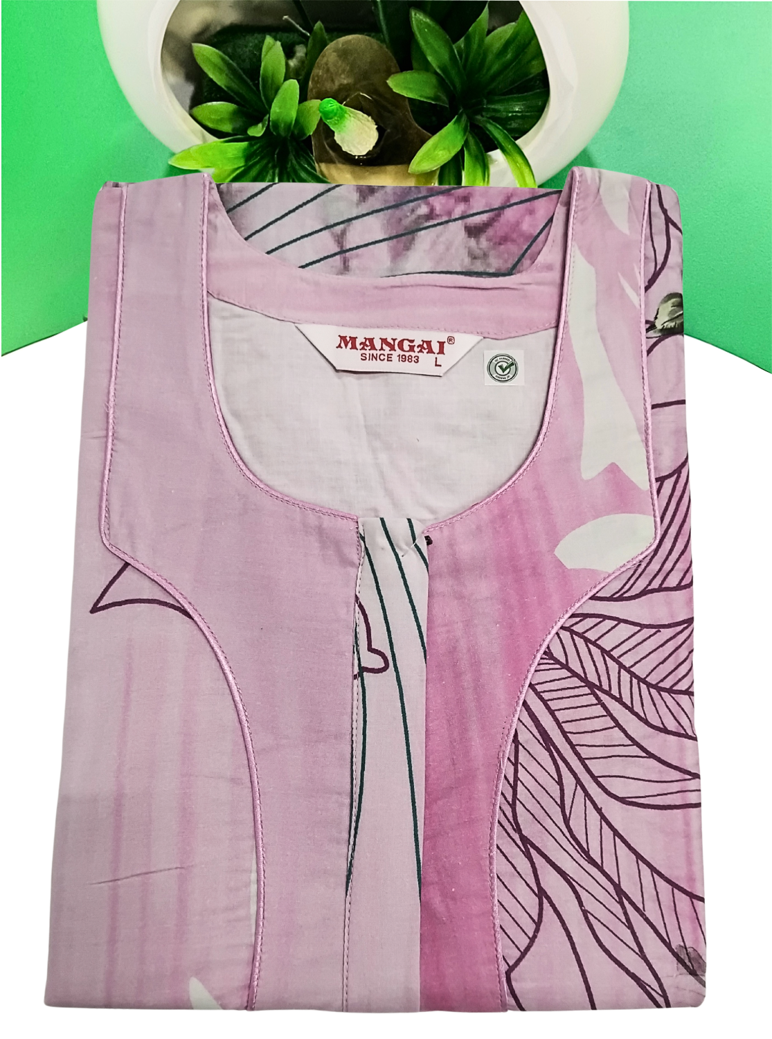 MANGAI New Regular Fit Cotton Printed Nighties - All Over Printed Stylish Nightwear for Stylish Women | Side Cut Pocket | Beautiful Nighties for Stylish Women's | Colourful Printed Cotton Nighties (CMC)