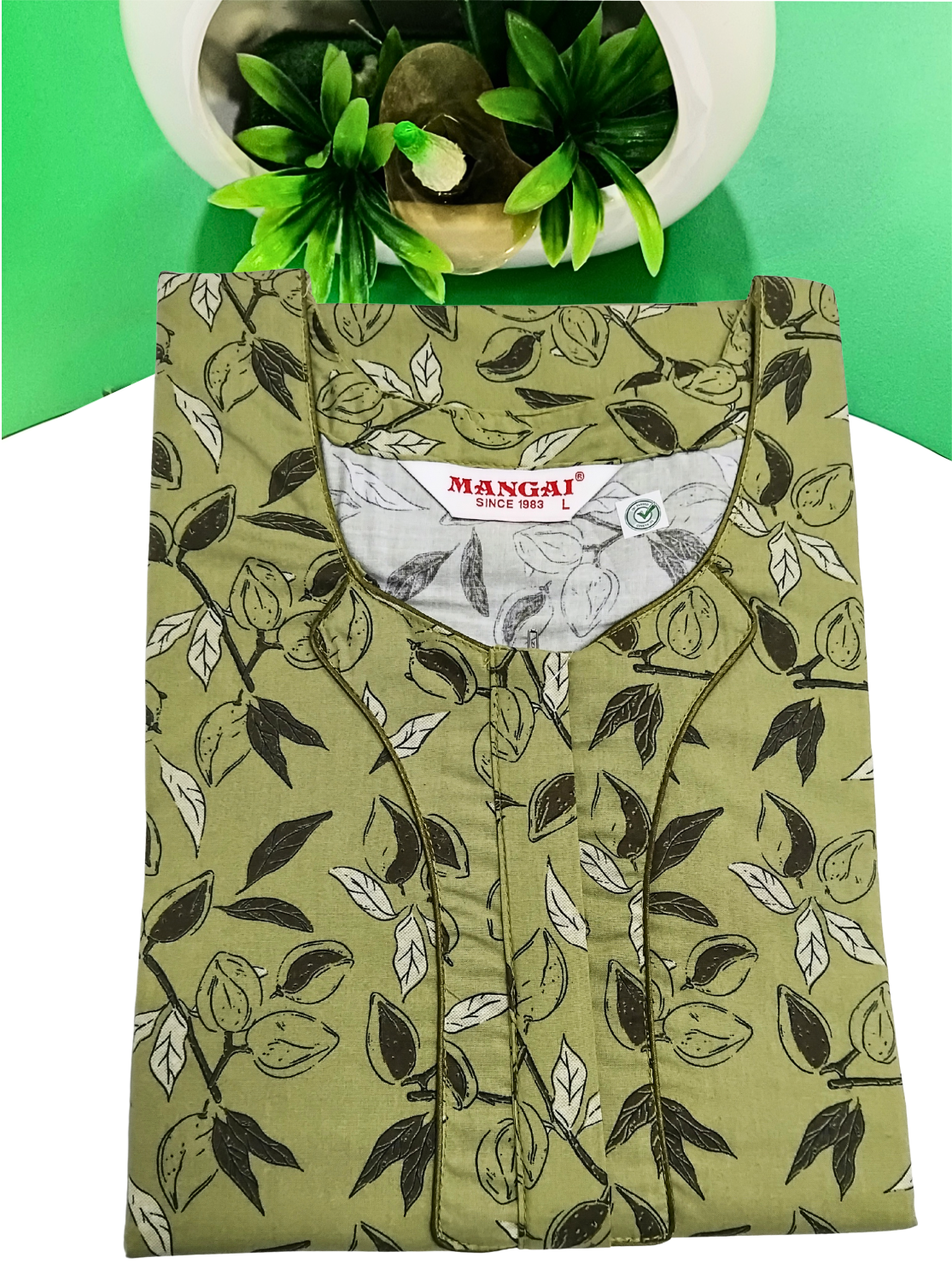 MANGAI New Regular Fit Cotton Printed Nighties - All Over Printed Stylish Nightwear for Stylish Women | Side Cut Pocket | Beautiful Nighties for Stylish Women's | Colourful Printed Cotton Nighties (HCC)