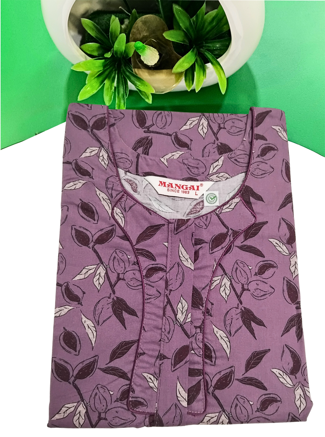 MANGAI New Regular Fit Cotton Printed Nighties - All Over Printed Stylish Nightwear for Stylish Women | Side Cut Pocket | Beautiful Nighties for Stylish Women's | Colourful Printed Cotton Nighties (HCC)