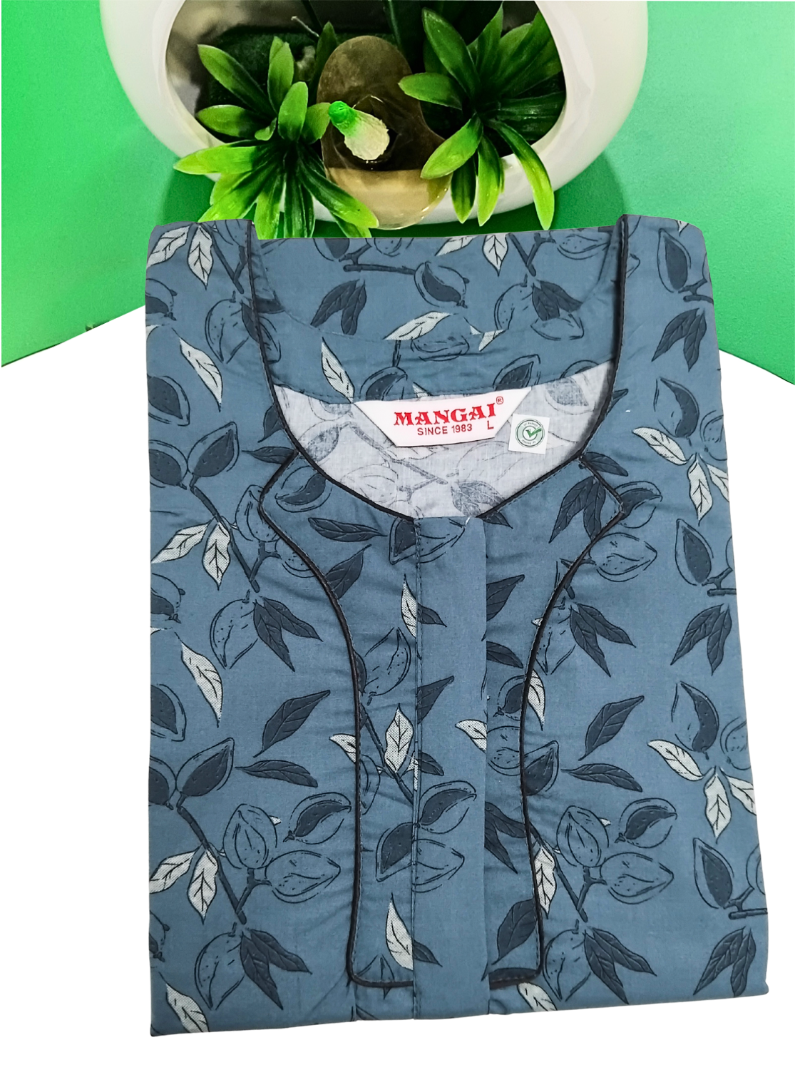 MANGAI New Regular Fit Cotton Printed Nighties - All Over Printed Stylish Nightwear for Stylish Women | Side Cut Pocket | Beautiful Nighties for Stylish Women's | Colourful Printed Cotton Nighties (HCC)