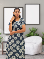 MANGAI New Regular Fit Cotton Printed Nighties - All Over Printed Stylish Nightwear for Stylish Women | Side Cut Pocket | Beautiful Nighties for Stylish Women's | Colourful Printed Cotton Nighties (HCC)