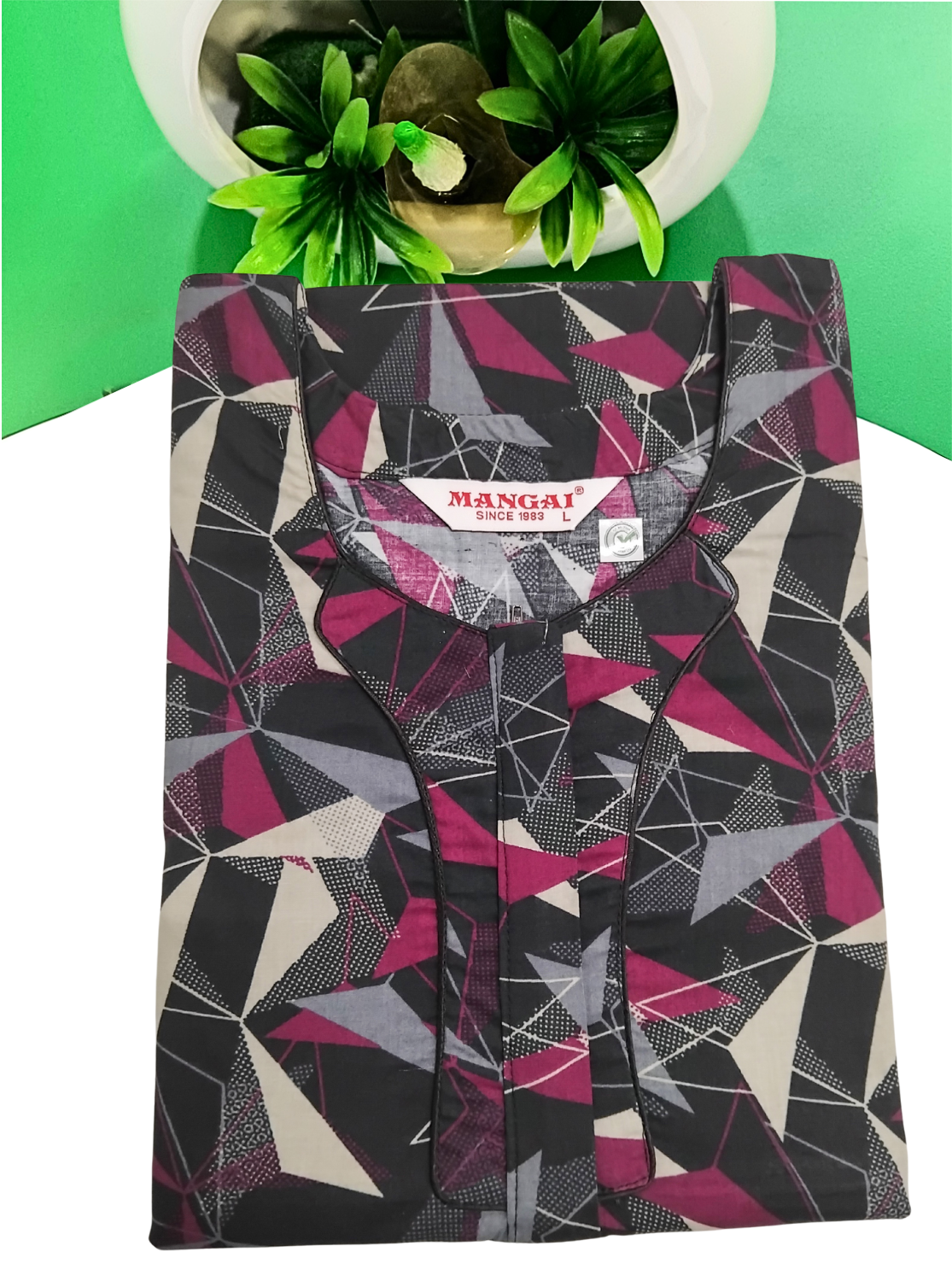 MANGAI New Regular Fit Cotton Printed Nighties - All Over Printed Stylish Nightwear for Stylish Women | Side Cut Pocket | Beautiful Nighties for Stylish Women's | Colourful Printed Cotton Nighties (HCC)