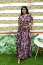 Stylish Arrivals Rayon Gathering Frock Model Night Gown's | Front Adjustable Gathering Style Rope Rope | Double Layer Sleeve | Trending Collection's for Stylish Women's (FKG)