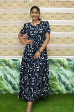 Stylish Arrivals Rayon Gathering Frock Model Night Gown's | Front Adjustable Gathering Style Rope Rope | Puff Sleeve | Trending Collection's for Stylish Women's (GFK)