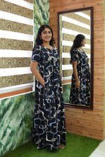 Stylish Arrivals Rayon Gathering Frock Model Night Gown's | Front Adjustable Gathering Style Rope Rope | Puff Sleeve | Trending Collection's for Stylish Women's (GFK)