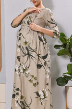 Mangai Mauve Maternity Feeding Long Frock with Invisible Zip
