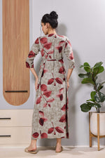 Mangai Dusty Pink Maternity Feeding Long Frock with Zip