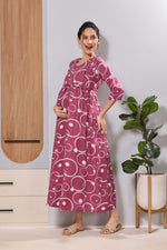 Mangai Mint Green Feeding & Maternity Wear Long Frock Dress