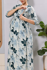 Mangai Blush Pink Floral Feeding Dress | Maternity Long Frock