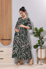 Mangai Coffee Brown Maternity Feeding Dress | Invisible Zipper