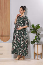 Mangai Coffee Brown Maternity Feeding Dress | Invisible Zipper