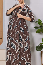 Mangai Coffee Brown Maternity Feeding Dress | Invisible Zipper