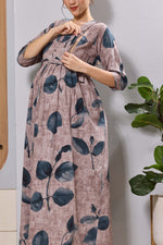 Mangai Dusty Pink Maternity Feeding Long Frock with Zip