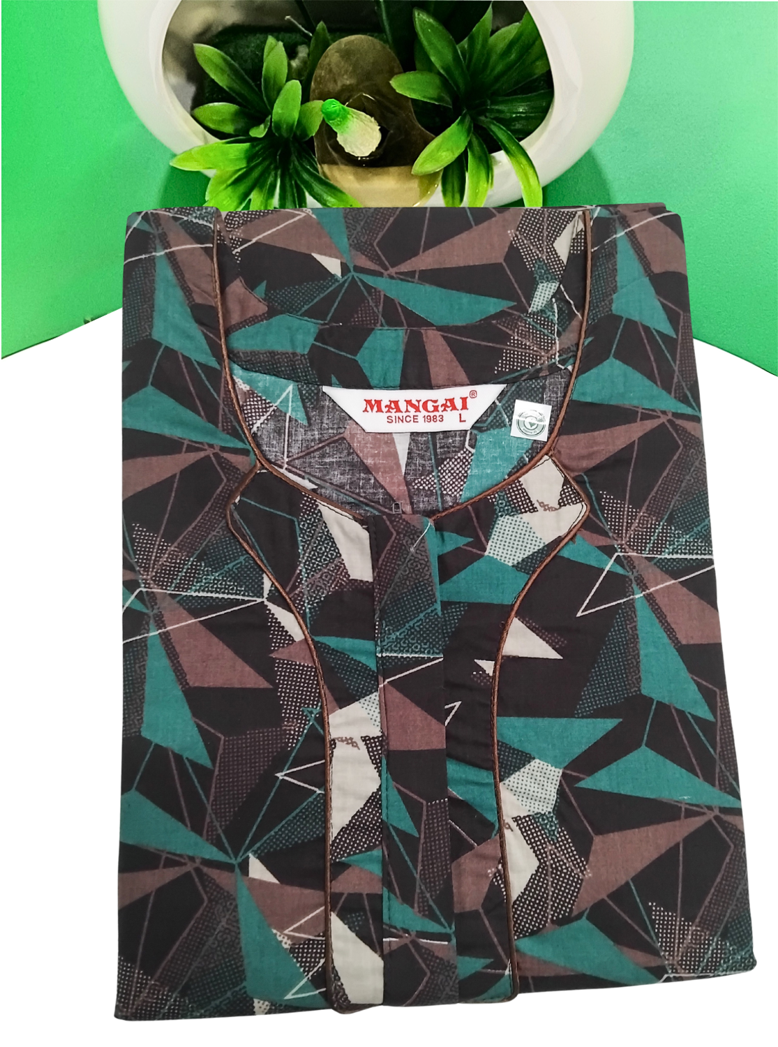 MANGAI New Regular Fit Cotton Printed Nighties - All Over Printed Stylish Nightwear for Stylish Women | Side Cut Pocket | Beautiful Nighties for Stylish Women's | Colourful Printed Cotton Nighties (HCC)