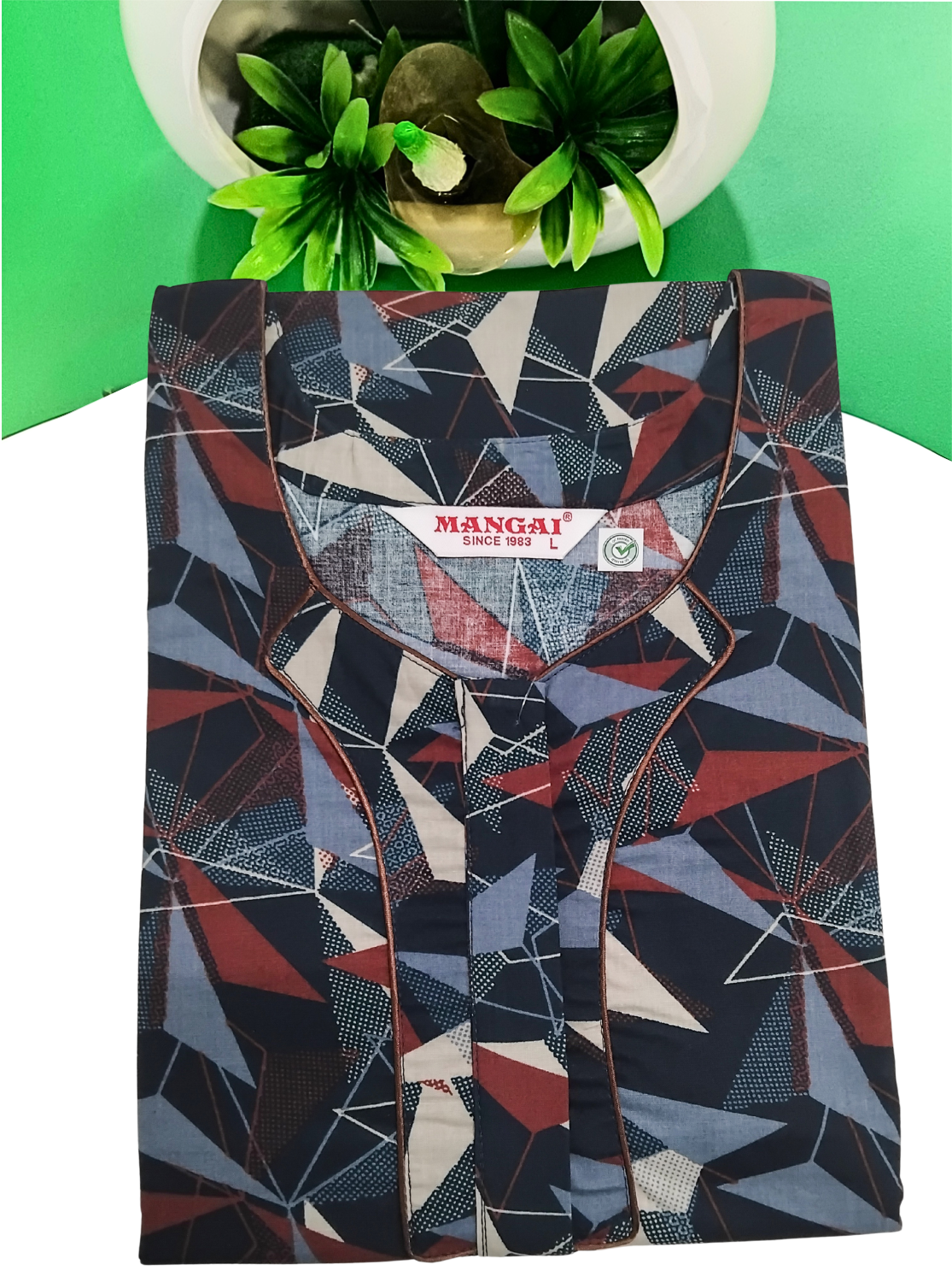 MANGAI New Regular Fit Cotton Printed Nighties - All Over Printed Stylish Nightwear for Stylish Women | Side Cut Pocket | Beautiful Nighties for Stylish Women's | Colourful Printed Cotton Nighties (HCC)