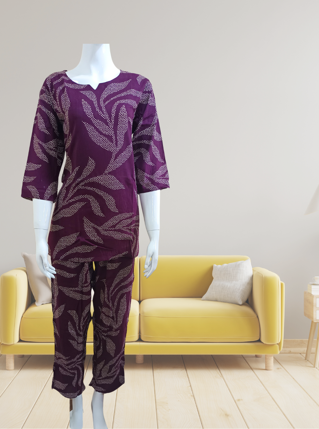 MANGAI Premium Rayon Cord Set Round neck Night Suits for Teenage and Modern Women's A Perfect Nightwear (RCOS)