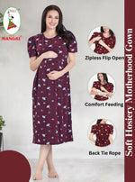 New HOSIERY Cotton Zipless Feeding Wear | Fancy Sleeve with Round Neck | Flap Open Zipless Feeding wear for Pregnancy Women (MMG)