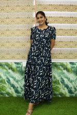 Stylish Arrivals Rayon Gathering Frock Model Night Gown's | Front Adjustable Gathering Style Rope Rope | Puff Sleeve | Trending Collection's for Stylish Women's (GFK)