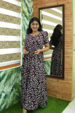 Stylish Arrivals Rayon Gathering Frock Model Night Gown's | Front Adjustable Gathering Style Rope Rope | Puff Sleeve | Trending Collection's for Stylish Women's (GFK)