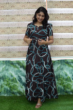 Stylish Arrivals Rayon Gathering Frock Model Night Gown's | Front Adjustable Gathering Style Rope Rope | Puff Sleeve | Trending Collection's for Stylish Women's (GFK)