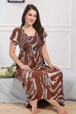 MANGAI Premium RAYON Smocking Nighty | Beautiful Pleated Design | Side Pocket | Stylish Nighty for Trendy Women's | Your Perfect Nightwear Collection's (RYS)